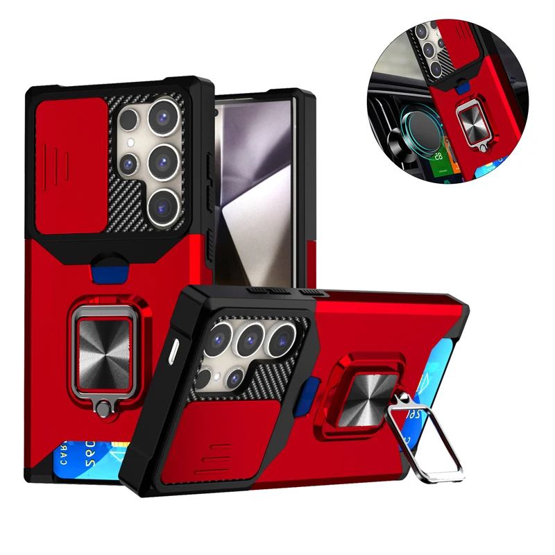 

Shockproof Magnetic Holder case For Samsung Galaxy A55 A54 A53 5G A52 A72 A04E A34 A42 A32 A22 A14 A12 With Card Solt Cover