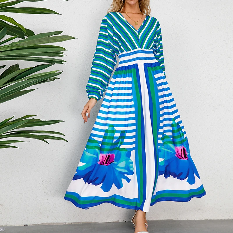

Elegant African Dresses For Women Dashiki Autumn Winter Maxi Dress Ladies Traditional African Clothing Fairy Maxi Dreaes