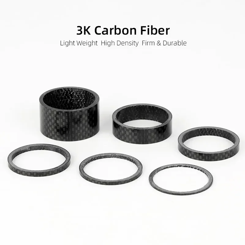 Bicycle Spacer 31.8mm Fork Headset Carbon Spacers MTB Bicycle Handlebar Stem Rise Up Adjust Washers 3K Glossy Fiber Steering DIY Accessories