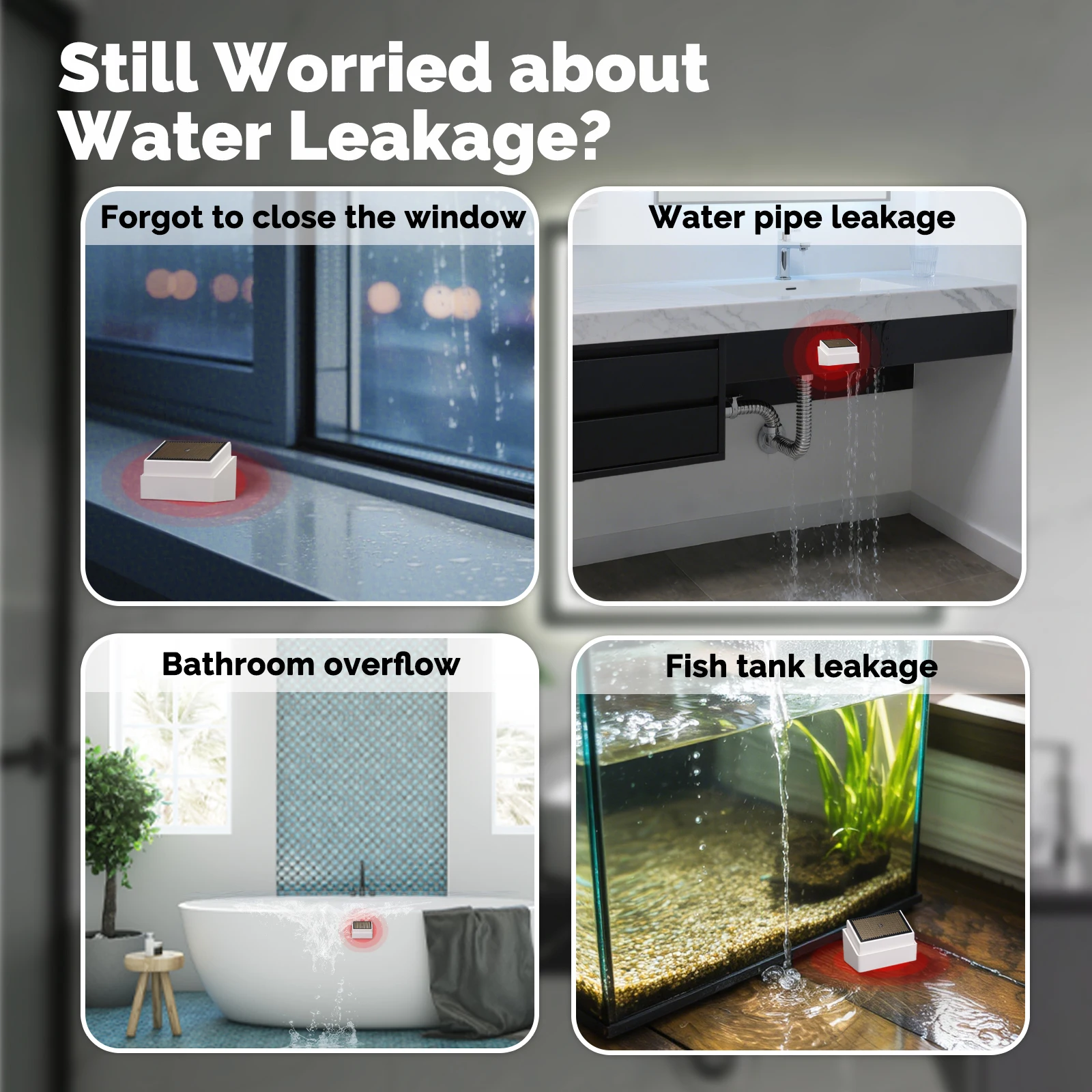 Tuya ZigBee Smart Rain Detection Sensor Water Leakage Flood Detector Wireless IP