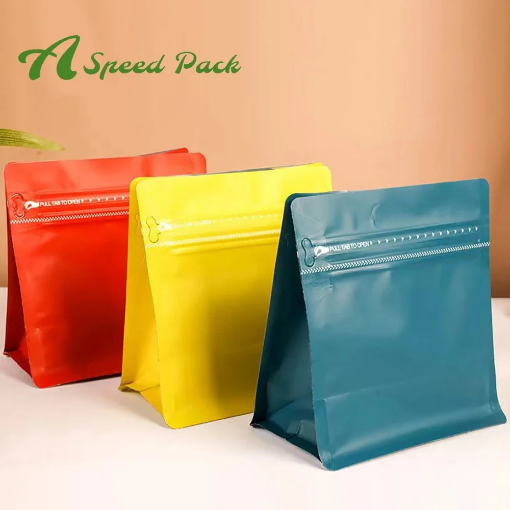 50pcs Food Coffee Bean Bag Aluminium Foil 4OZ 6OZ 8OZ 16OZ Plastic Mylar Cat Pet Dog Food Stand Up  Custom Printed Pouches Bag 2