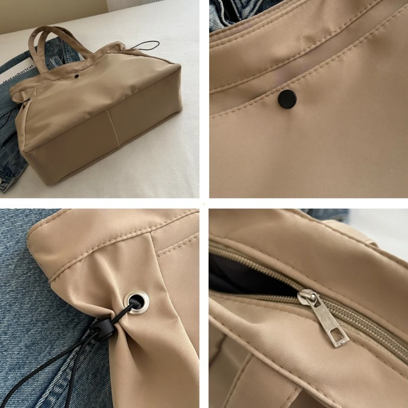 Large Capaci Women's oulder Bag 2026 New Sle Simple Faionable Drawstring Handbag Tote Bag Trendy Versatile Casual Shoulder Bag