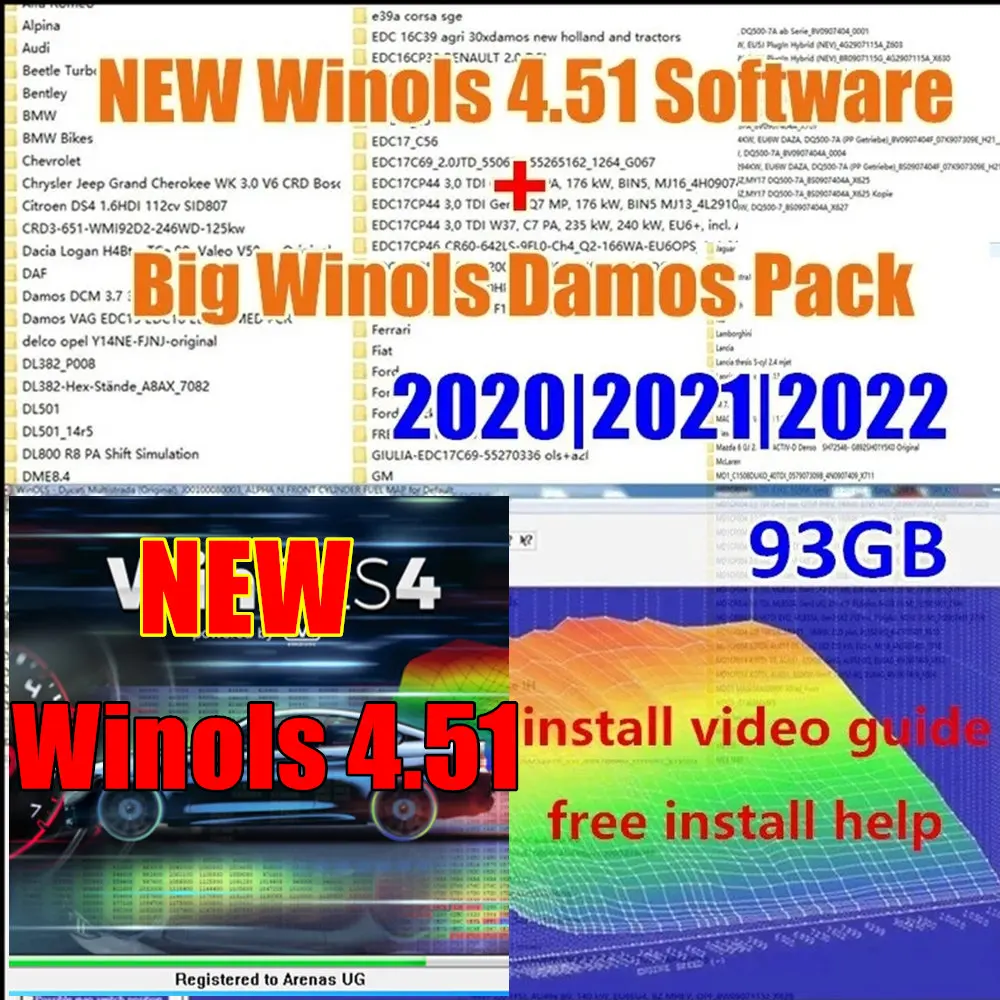 

Hot Winols 4.51 Software with 93GB ECU Chip Tuning Maps Files Big Archive Damos Mappacks NEW 2022 2021 2020 DAMOS ECU Mappack