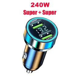 High - Power Portable USB - C Car Charger with Super Fast Charging and Lighter Splitter (240W)