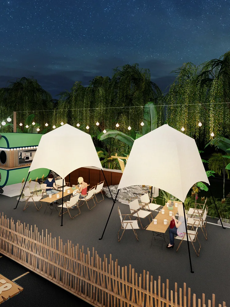 Outdoor Canopy Sunshade Camping Lantern Tent Restaurant Coffee Bar Atmosphere Canopy Parasol Patio Umbrella