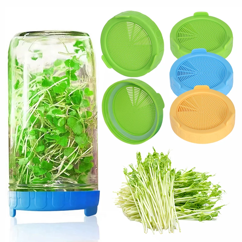 Plastic Wide Mouth Jar Sprouting Lid Bean Sprouting Cover Plant Seeds