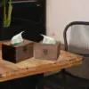Wooden Tissue Box Facial Hand Towel Storage Tray Napkin Holder Tissue Box Holder for Vanity Bedroom Night Stand Living Room 4