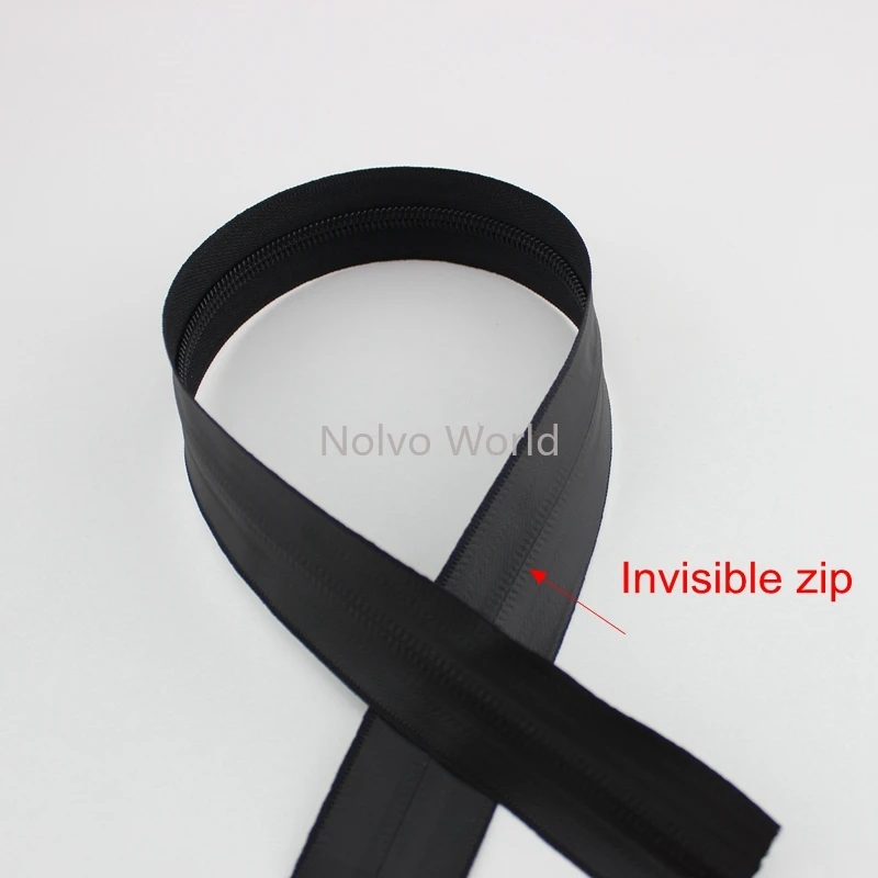 5PCS 40-100CM 5# Close-End Open-End Waterproof Nylon Zipper For Bag Cloth Reflective Laser Decor Zip Sewing Material Accessories