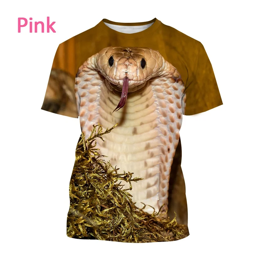 

2022 T Shirt Men's Casual Viper Animal Print T Shirt Unisex Naja Harajuku Short Sleeve Streetwear Top
