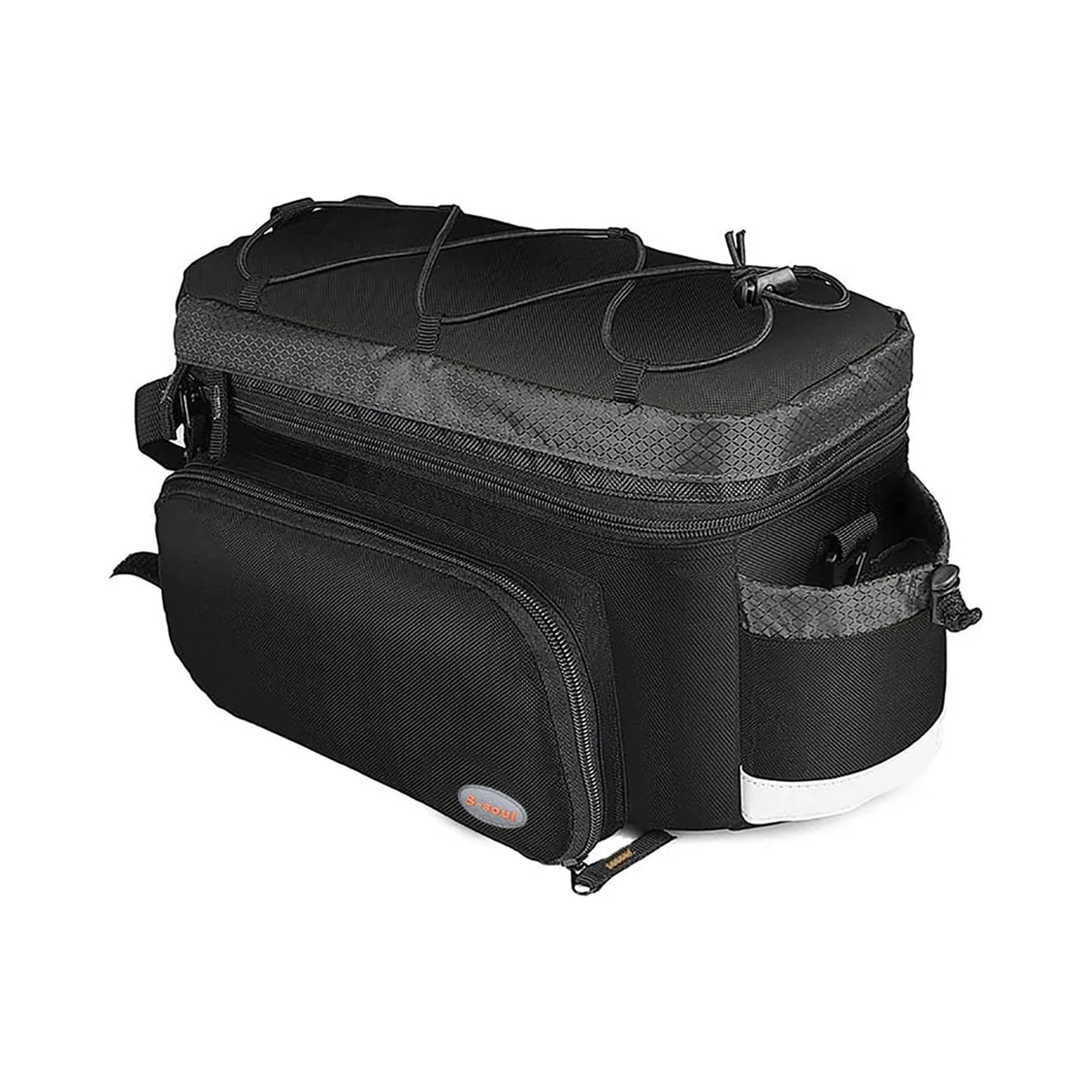

B-SOUL Bike Bag Waterproof Bicycle Backseat Trunk Bag Multi- Function Portable Pack Extendable Cycling Luggage Package,Black