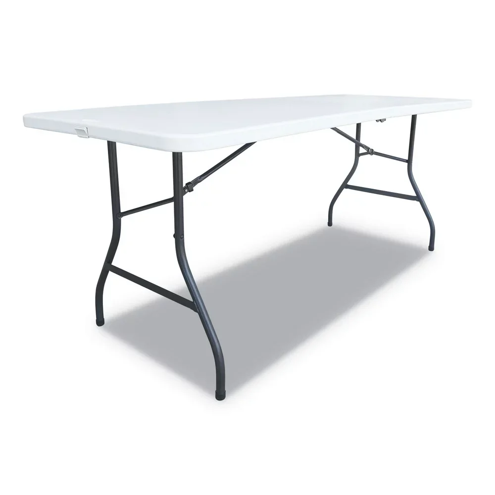 

Fold-In-Half Resin 6 Foot Folding Table, White
