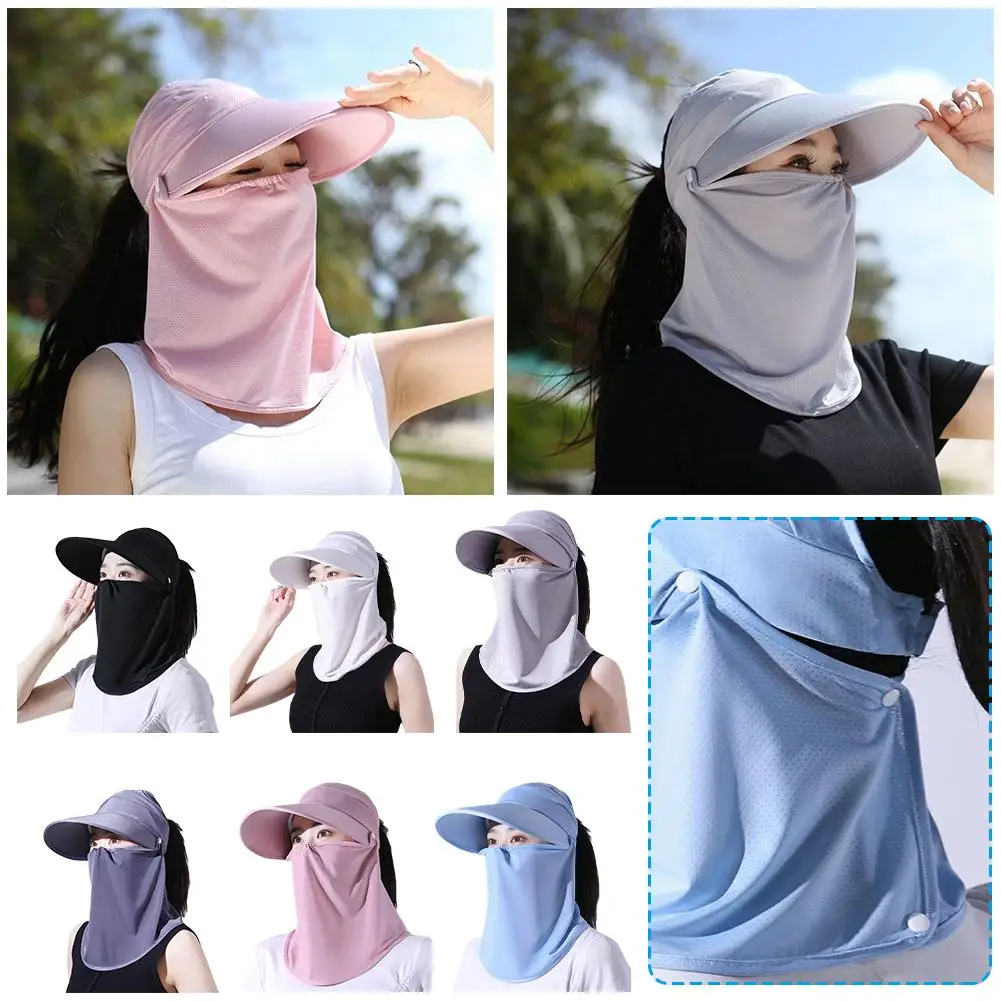 

Женский солнцезащитный козырек для лица, летняя шляпа с защитой от УФ-лучей, Шелковый головной убор для езды на велосипеде, альпинизма, бега, верховой езды P3I4