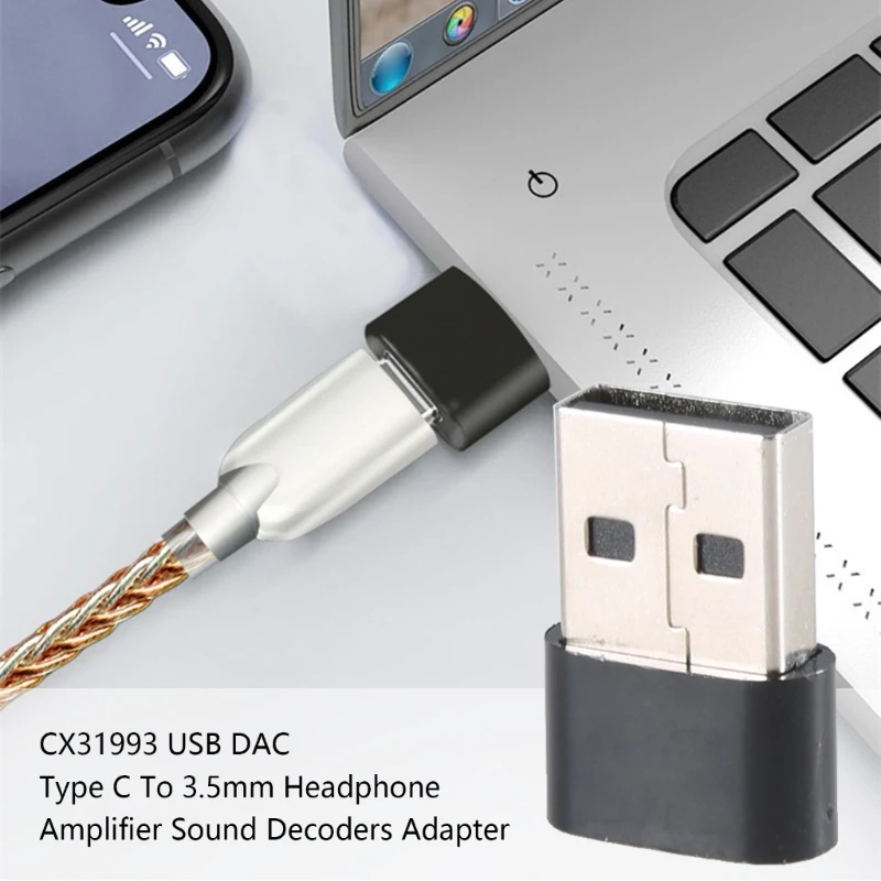 Type C to 3.5mm CX31993 MAX97220 Chip USB C Headphone Adapter 3.5mm DAC Adapter