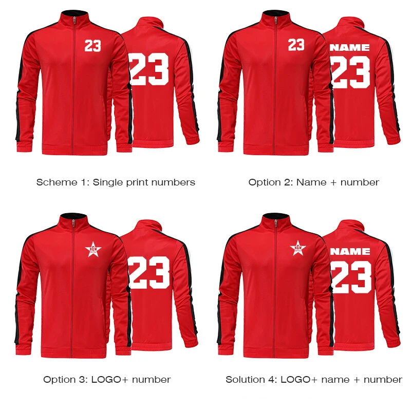 Custom Men Jacket Tracksuit Casual Sports Suit print logo Men's Set Autumn  Two Pieces Set Mens Sportswear Plus Pants Suit 2