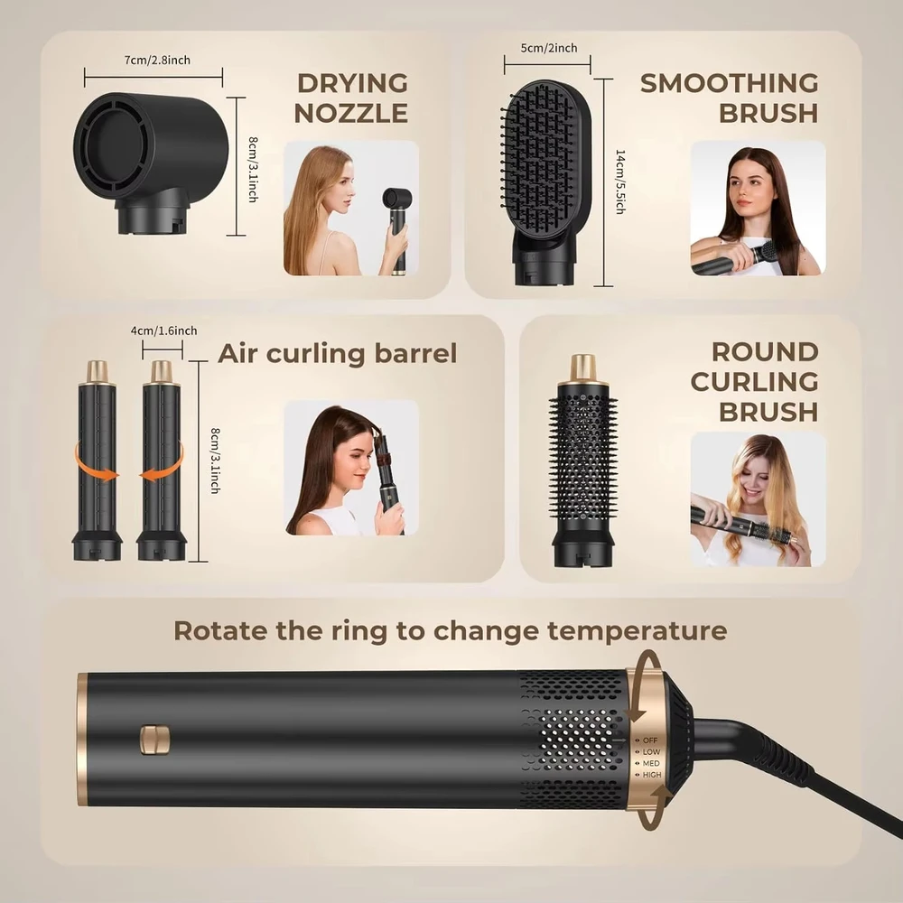 5 in 1 Air Styler Hair Dryer Brush 1000W Hair Dryer Curler Straightener hair dryer for drying hair sale