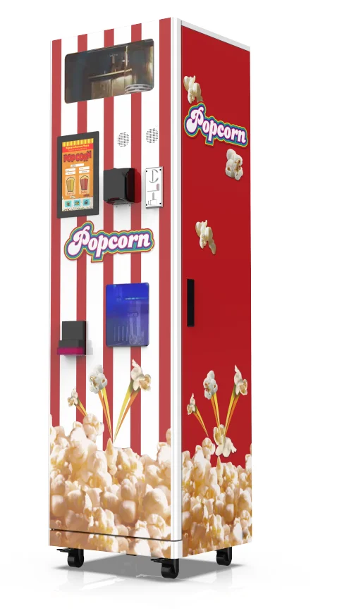 Full Automatic Popcorn Vending Machine Coin Operated Intelligent Popcorn Maker 220V with High Profit