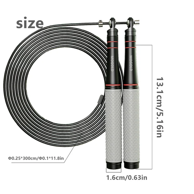 Speed jump rope, heavy-duty adjustable rope, lightweight design, smooth ball bearing rotation, suitable for CrossFit training 5