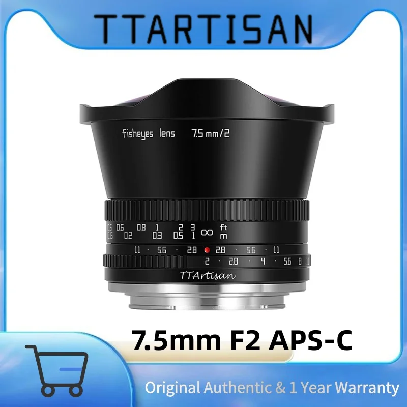 TTArtisan 7.5mm F2.0 APS-C Large Aperture Cameras Lens Fisheye
