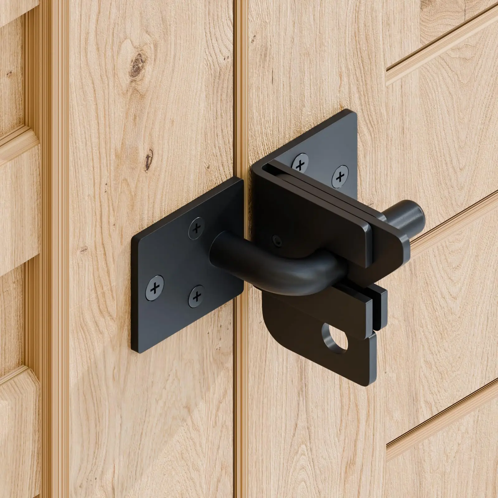 Automatic Gate Latch for Wooden Fence Self Locking Gate Lock Gravity Lever for Wood Fence Gate Door Latches Black door latch
