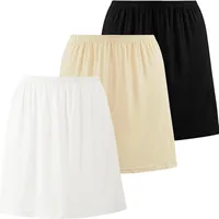 Sous-jupe en Satin pour femmes, robe d'été fine en soie glacée, taille haute, élastique, Anti-pénétration, doublure de sous-jupe, jupon 1