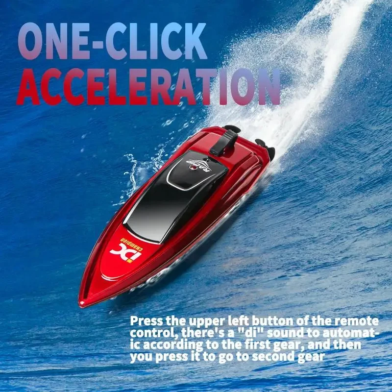 Remote Control Boat Mini RC Boat 5km/h Radio Remote Controlled High Speed Ship with LED Light Palm Boat Summer Water Toy Pool Toys Models Gifts