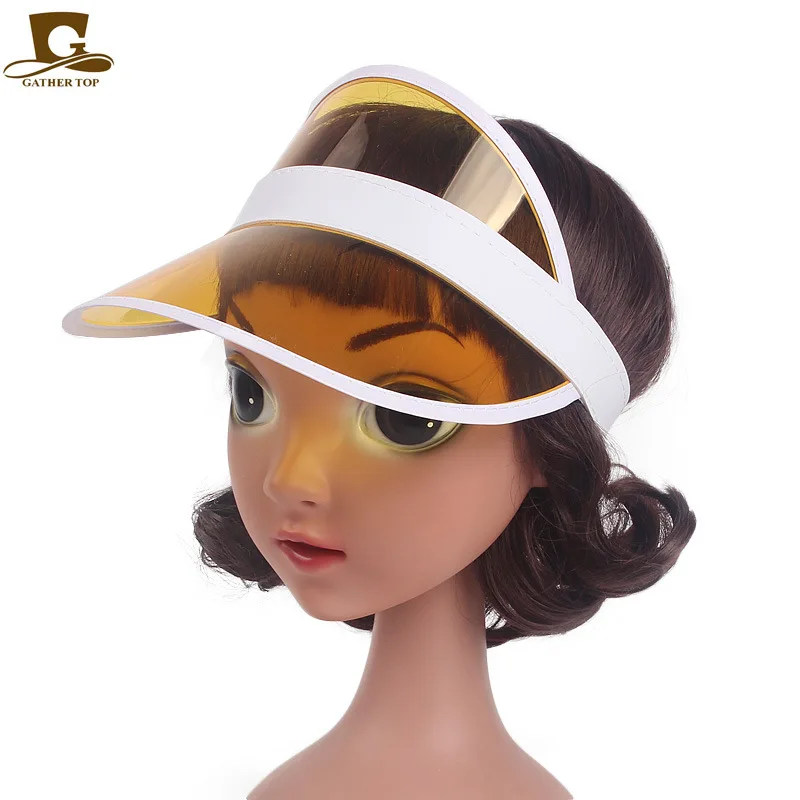 

Summer Children's Outdoor Transparent Plastic Visor Cap UV Protection Sun PVC Empty Top Hat