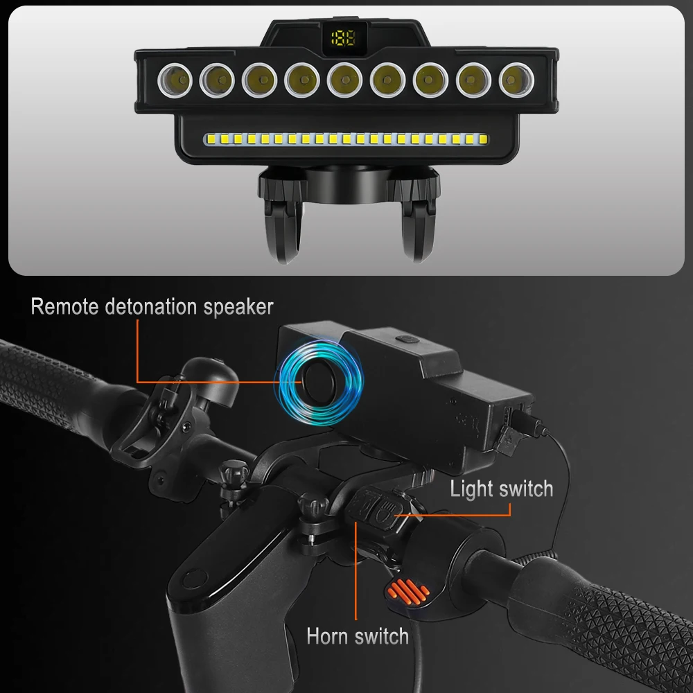 Frontlicht USB-Aufladbare Scheinwerfer für Xiaomi Mi3 Mi4 Mi5 5Pro 5Max für Elite Elektroroller mit Hupe Starkes Licht Zubehör – Detail 6