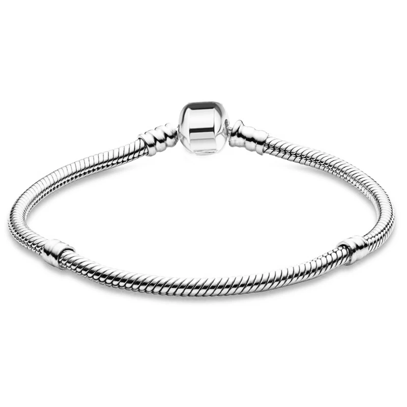 TOGORY Silver Plated Cute Crystal Owl Heart Snake Chain Charm Bracelet For Women Men Brand Bracelets DIY Jewelry Gift Making - Image 2