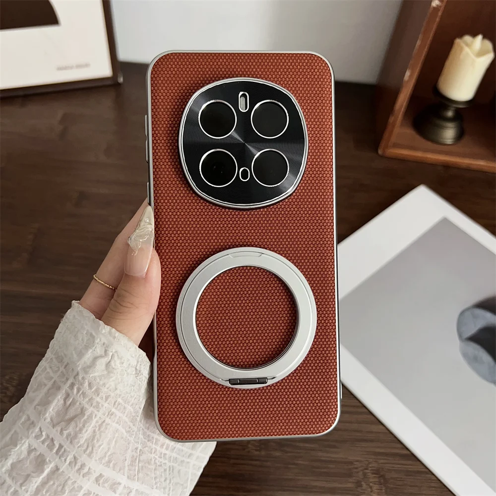 Luxurious Matte PU Protective Case with Ring Stand