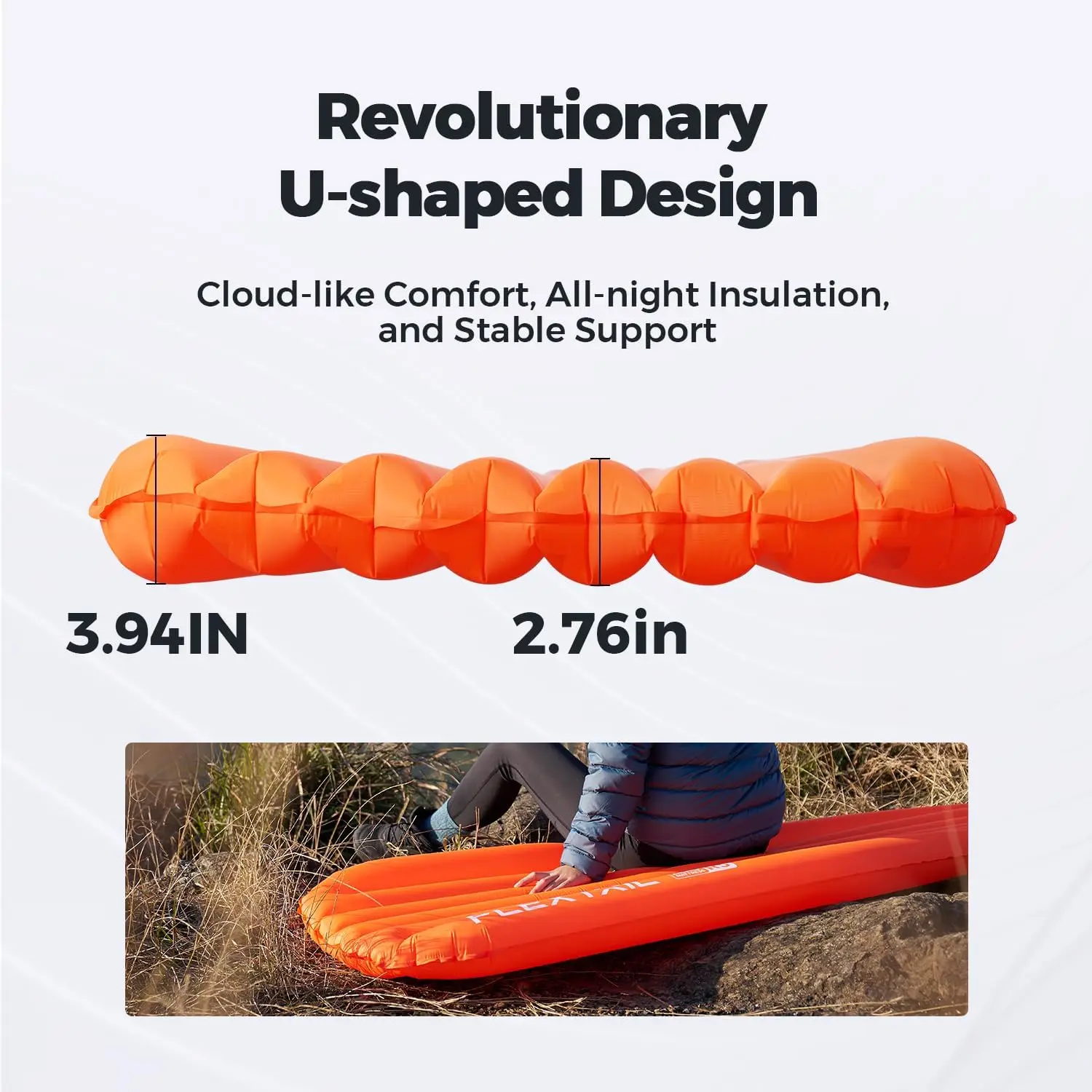 Inflatable Sleeping Pad With 5R Value – Ultralight 2.8 H Camping Mattress, 4 Seasons Compact Bapaing Gear Essentials For 3