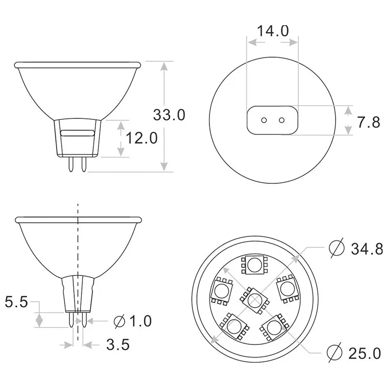 LED Spotlight Dimmable MR11 LED Bulb 6LED SMD 5050 12V 24V 15W Halogen Replacement GU4 Bi-Pin Base 2pcs/lot