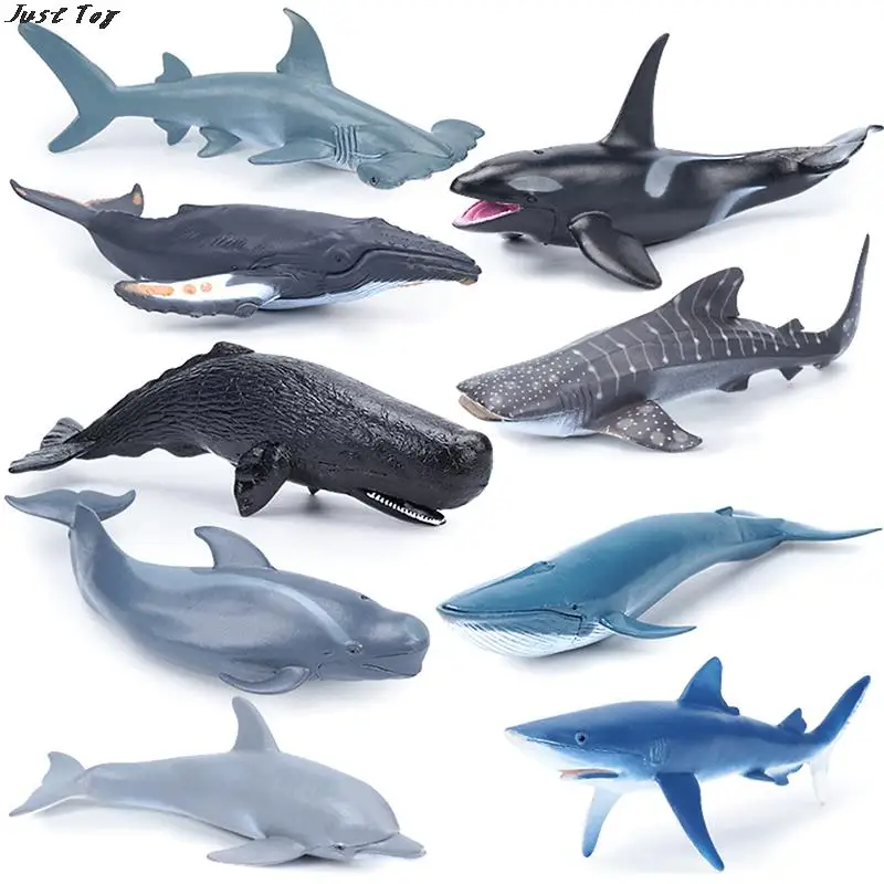

Simulation Marine Sea Life Whale Figurines Shark Cachalot Action Figures Ocean Animal Model Dolphin Hammerhead Educational Toys