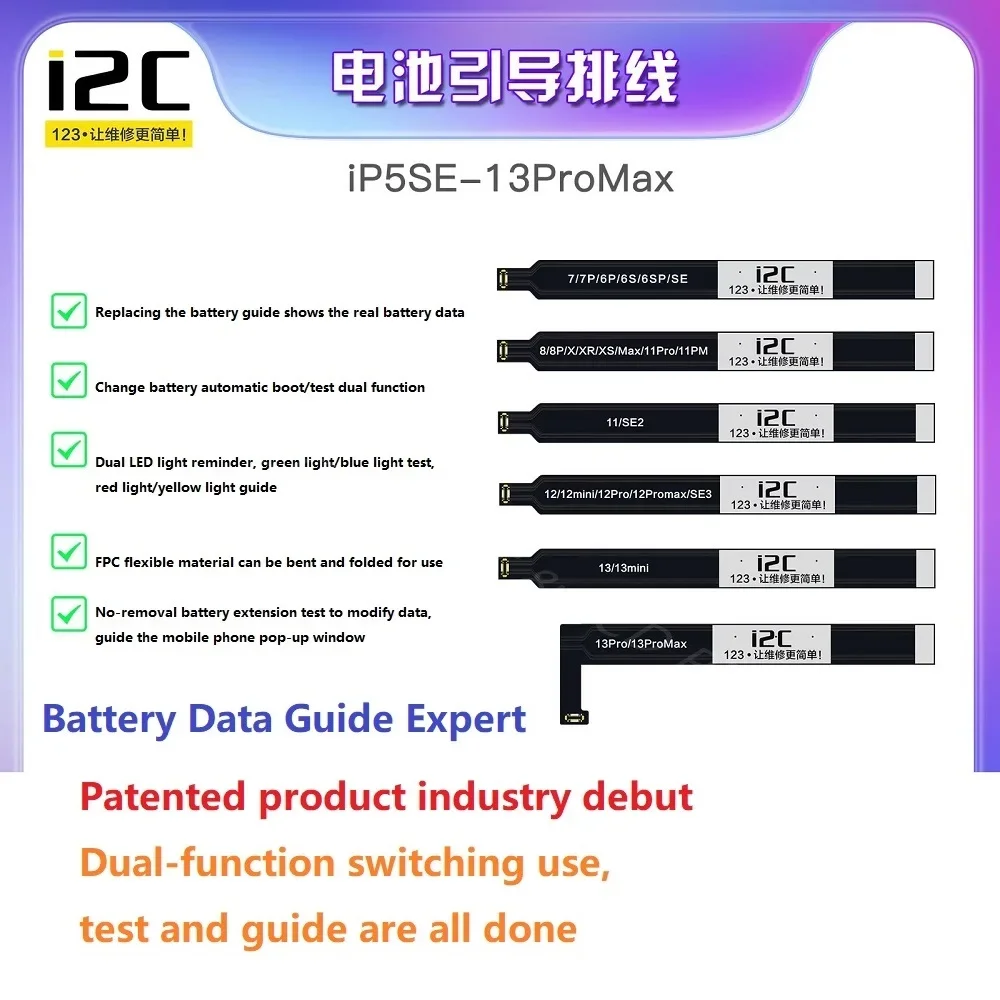 I2C I6 프로그래머 배터리 플렉스 케이블 데이터 가이드 부팅 편집, 아이폰 5SE 6 7 8X11 12 13 프로 맥스 유지 보수 수리 도구