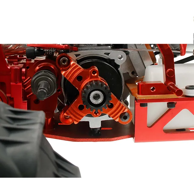 GPM Aluminum Center Gear Cover For Traxxas E-Revo 2.0 VXL - Heat Sink Fins, Orange (Part 8677) - View #7