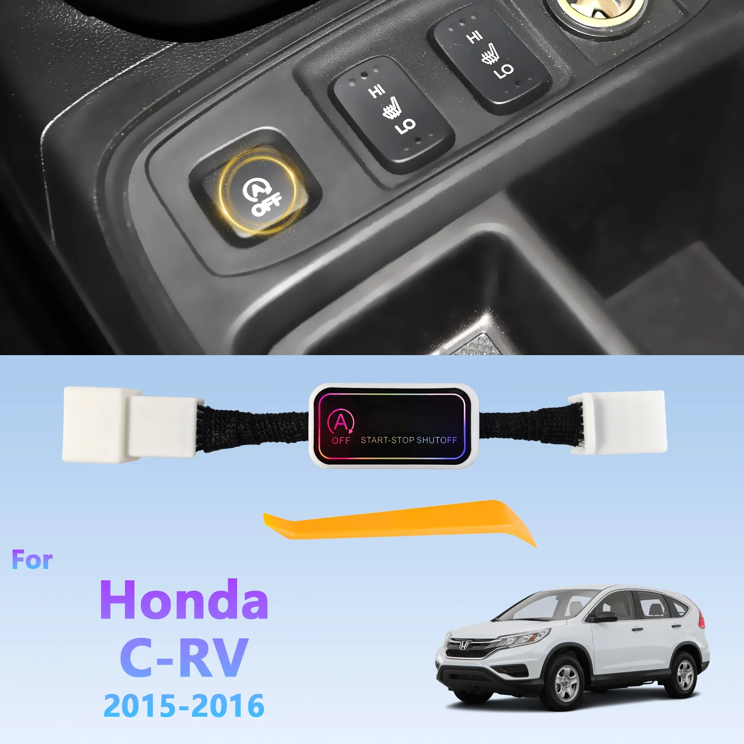 Engine Start Stop Button On A Honda CR-V CRV Car Automobile One Button