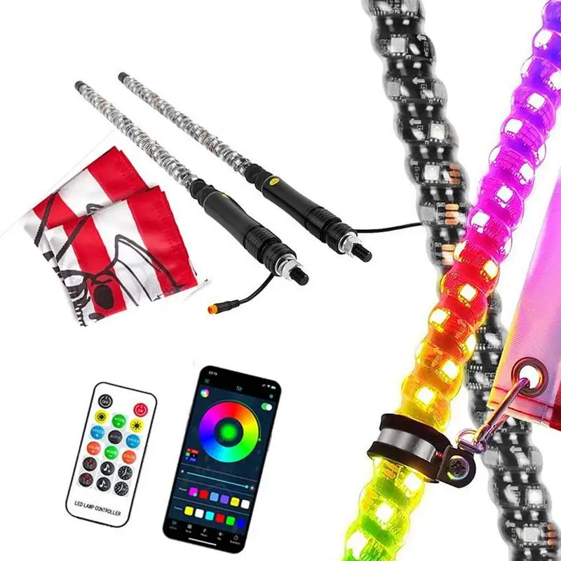 

LED Whip Fiber Whip Beach Chess Ambient Light Two Remote Controls Various Flashing Modes For Motorcycle Industrial Equipment