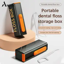 1PCS Automatic Dental Floss Storage Box Mirror Bottom Floss Dispenser Reusable Dental Floss Organizer Case Cleaning Oral Hygiene
