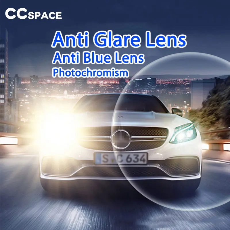 A Pair of Anti Glare Lenses Anti Reflective Multifunctional Anti Blue Photochromic Aspherical Optical Lenses Index 1.56 1.60