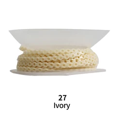 Extra - Long 15 - Foot Elastic Power Chain in 48 Vibrant Colors (Ivory 27)