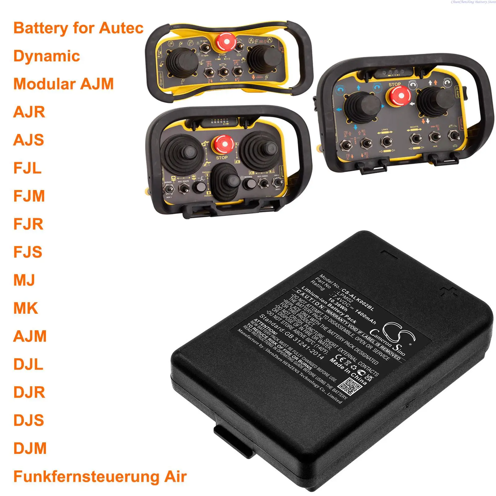 Cameron Sino Crane Bateria de Controle Remoto 1400mah Lpm02 para Autec Funkstruerung Air Dinâmico Ajr Ajs Fjl Fjm Fjr Ajm Fjs mj