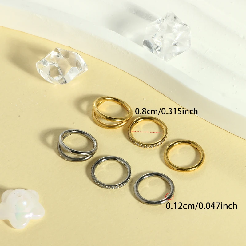 3Piece Titanium Alloy Body Stainless Steel Jewelry Trendy Unisex G23 Claw Setting Gold Gold Plated Nose Ring Studs for Weddings