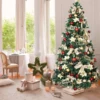 4FT Artificial Christmas Tree, Christmas Holiday Pencil Tree with Thick Branch Tips, Winter Party Decoration with Iron B 5
