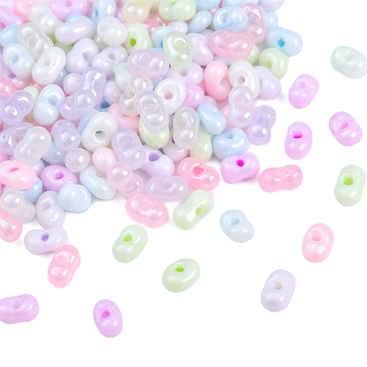 

10 Grams 4x5mm Glass Solid Color/Clear Seed Beads Peanut Multicolor Loose Spacer Beads DIY Necklace Bracelet Jewelry Findings