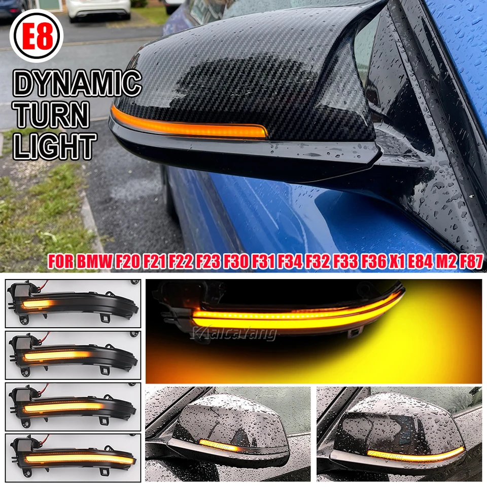 NEXVOG リアビューサイドミラーカバー、BMW用、1 2 3 4 XシリーズF20 F21 F22 と互換性がある BMW 1 2 3 4シリーズ F20 F22 F30 F32に適合する改造カーボンミラーハウジングカーミラーカバー