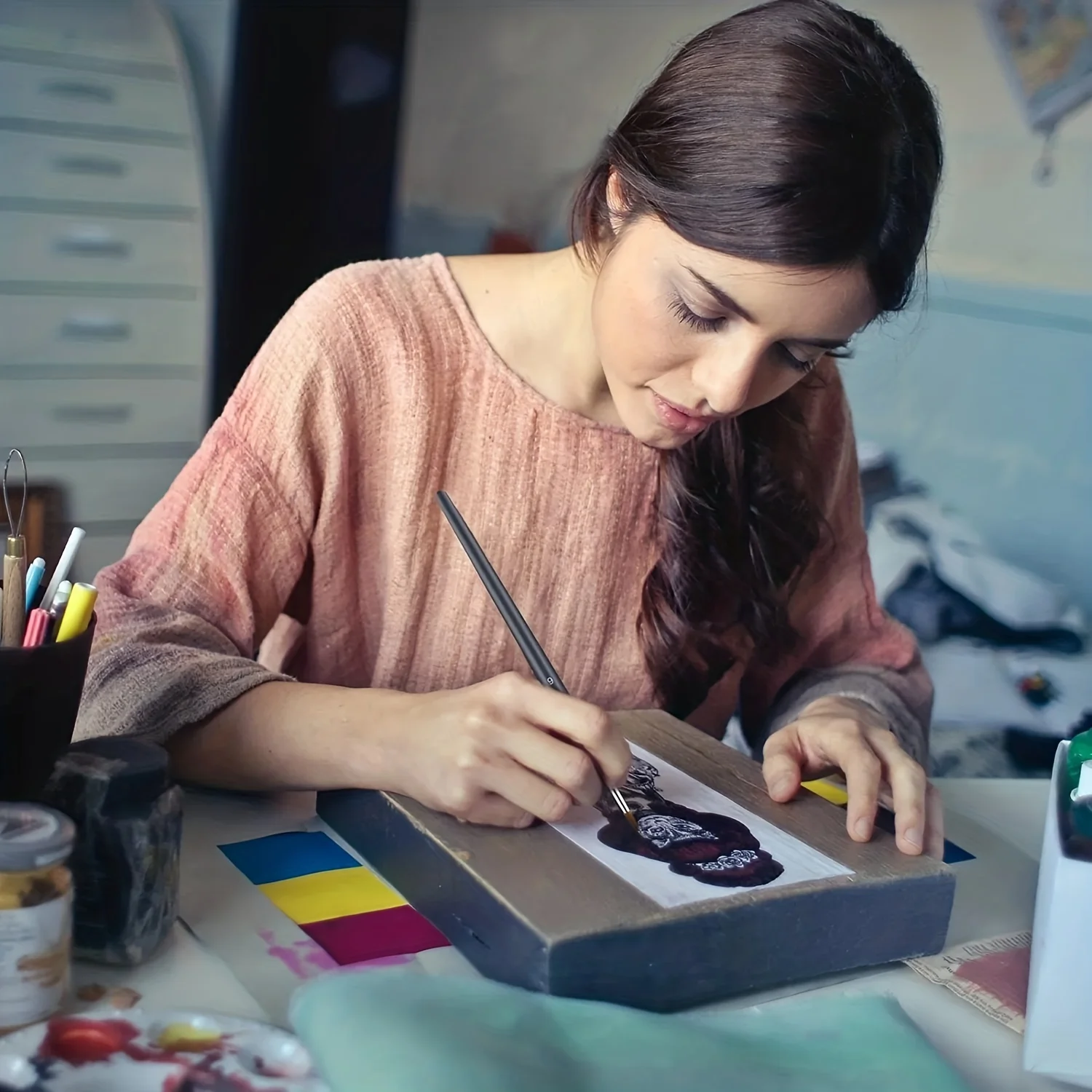 11pcs Miniature Paint Brushes Set Fine Detail Paint Brush Fine Mini Artist Brush For Watercolor Painting Acrylic Face Paint 5