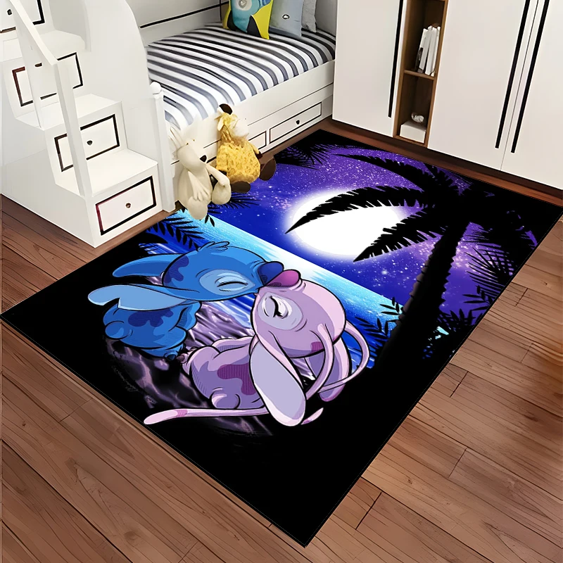 Description Picture 3 of itemIconic Brand Cartoon Lilo & Stitch Large Area Rugs 3D Carpet for Living Room Bedroom Sofa Doormat Floor Mat Home Decor Children's Gift