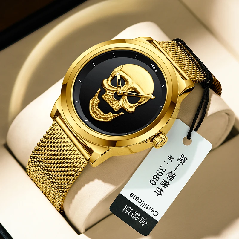 LIGE Creative Skull Design Watch Ladies Top Brand Luxury Women Watch Fashion Waterproof Quartz Watches For Women Montre Femme 3