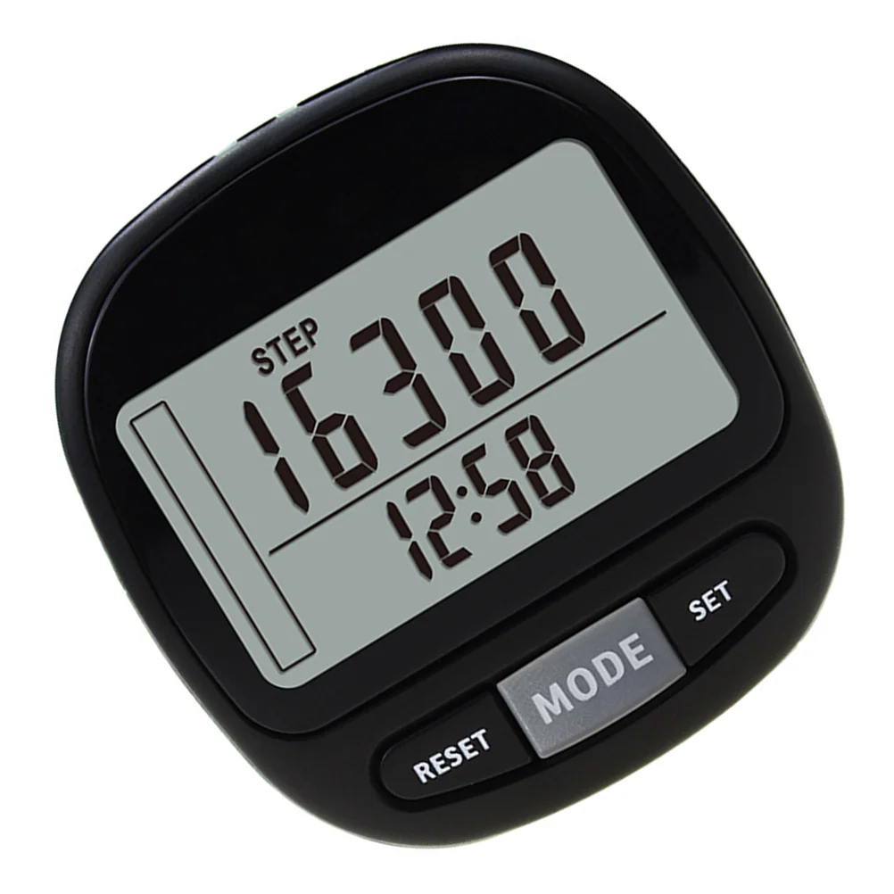 Black Lcd Large Screen Step Counter 3D Pedometer Memory Calorie Distance Fitness Tracker Clip On Portable Sports Pedometers