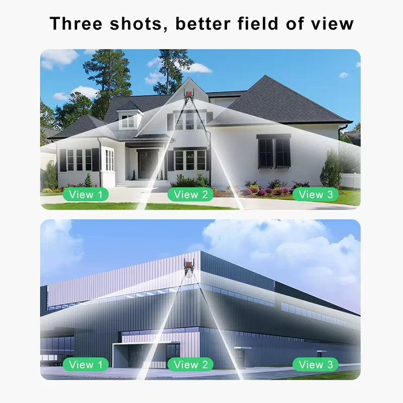 Telecamera Solare 4G con SIM 12MP 6K, Zoom Ottico 10X, Tre Obiettivi Grandangolari, Visione Notturna, Sicurezza Esterna CCTV con Rilevamento Movimento e Cloud - Image 4