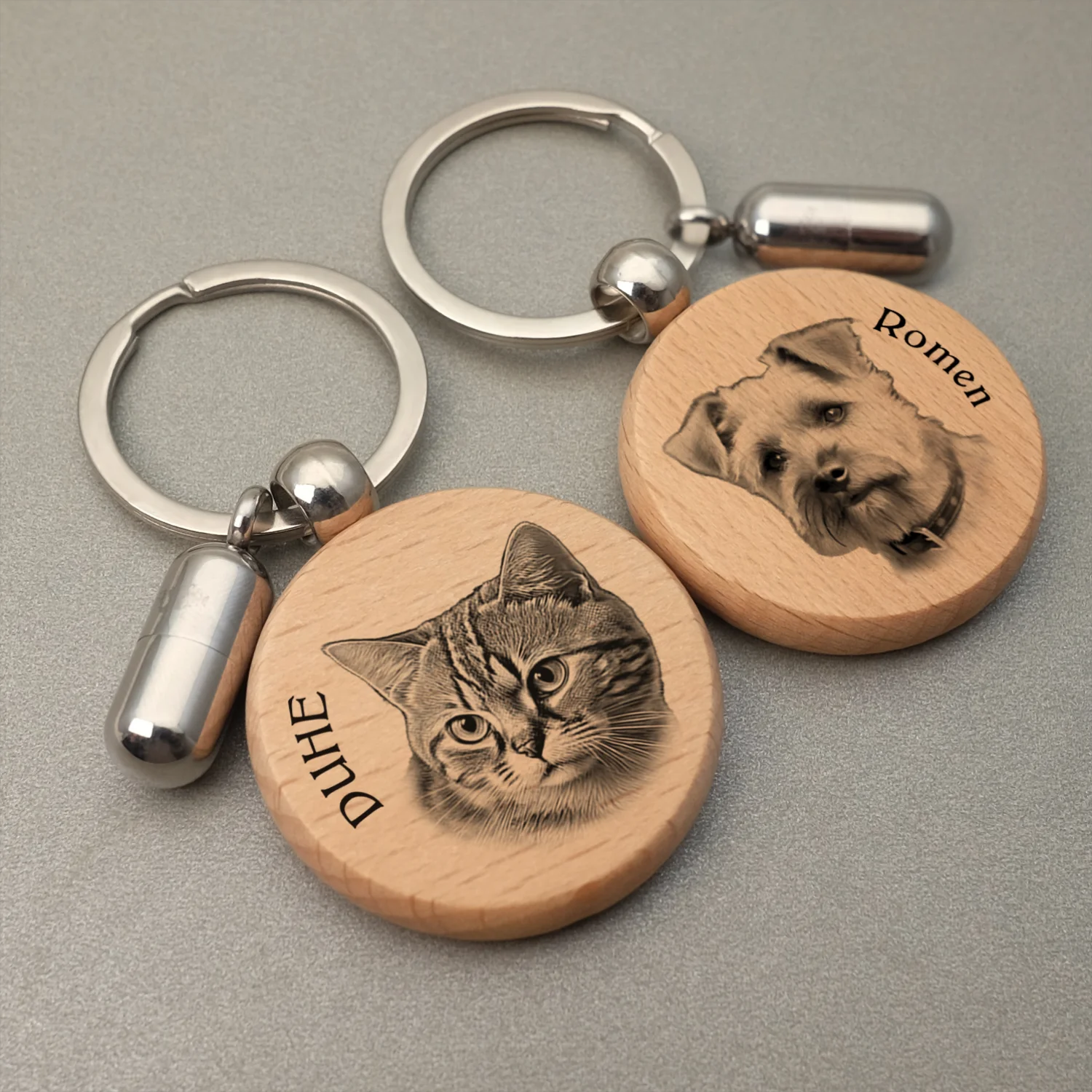 Customized Photo Keychain Personalized Urn Key Ring Dog Cat Ashes Key Chain Wood Picture Keyring Pet Memorial Gift for Dog Lover locator wood carpentry with wrench bit tools woodworking drill bit 3 16mm shaft depth stop collars ring collars ring drill